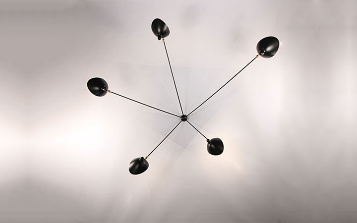 5 Arm Spider Wall Lamp by Serge Mouille Wall Lamps